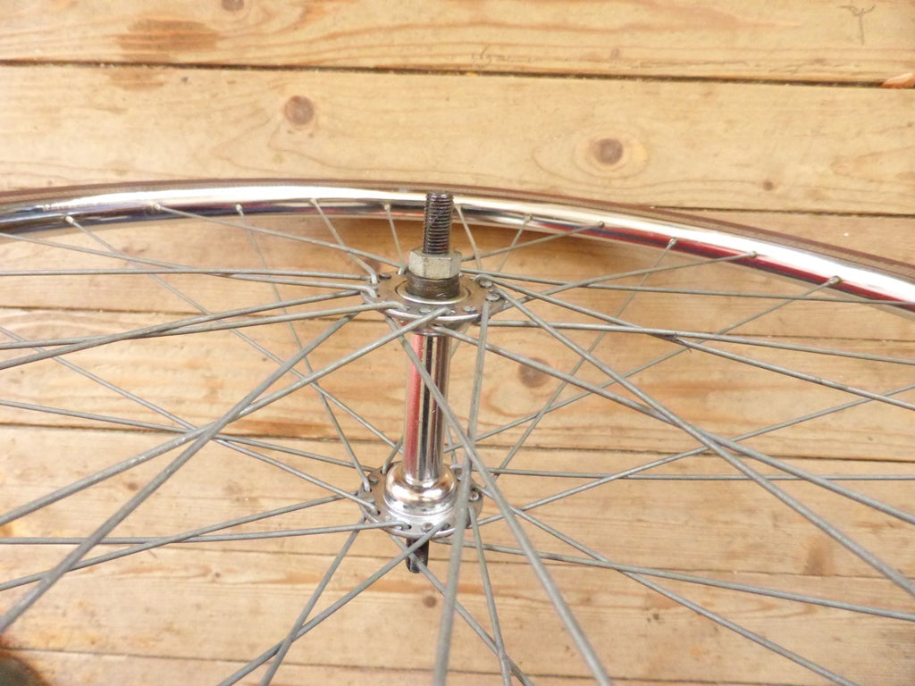✨NOS Roue avant velo vintage 650A (590) – 1975 – jante chromée - pneu Michelin✨