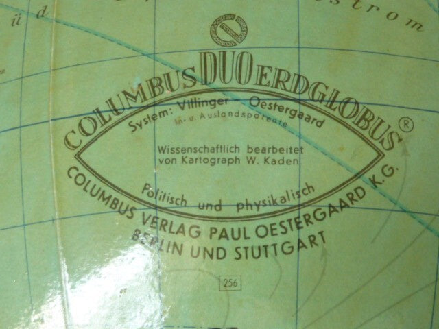 ANCIEN GRAND GLOBE TERRESTRE MAPPEMONDE COLUMBUS ERDGLOBUS BERLIN