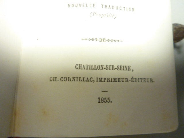Rare Beau Petit Parroissien Complet 1855 velours et metal office du dimanche