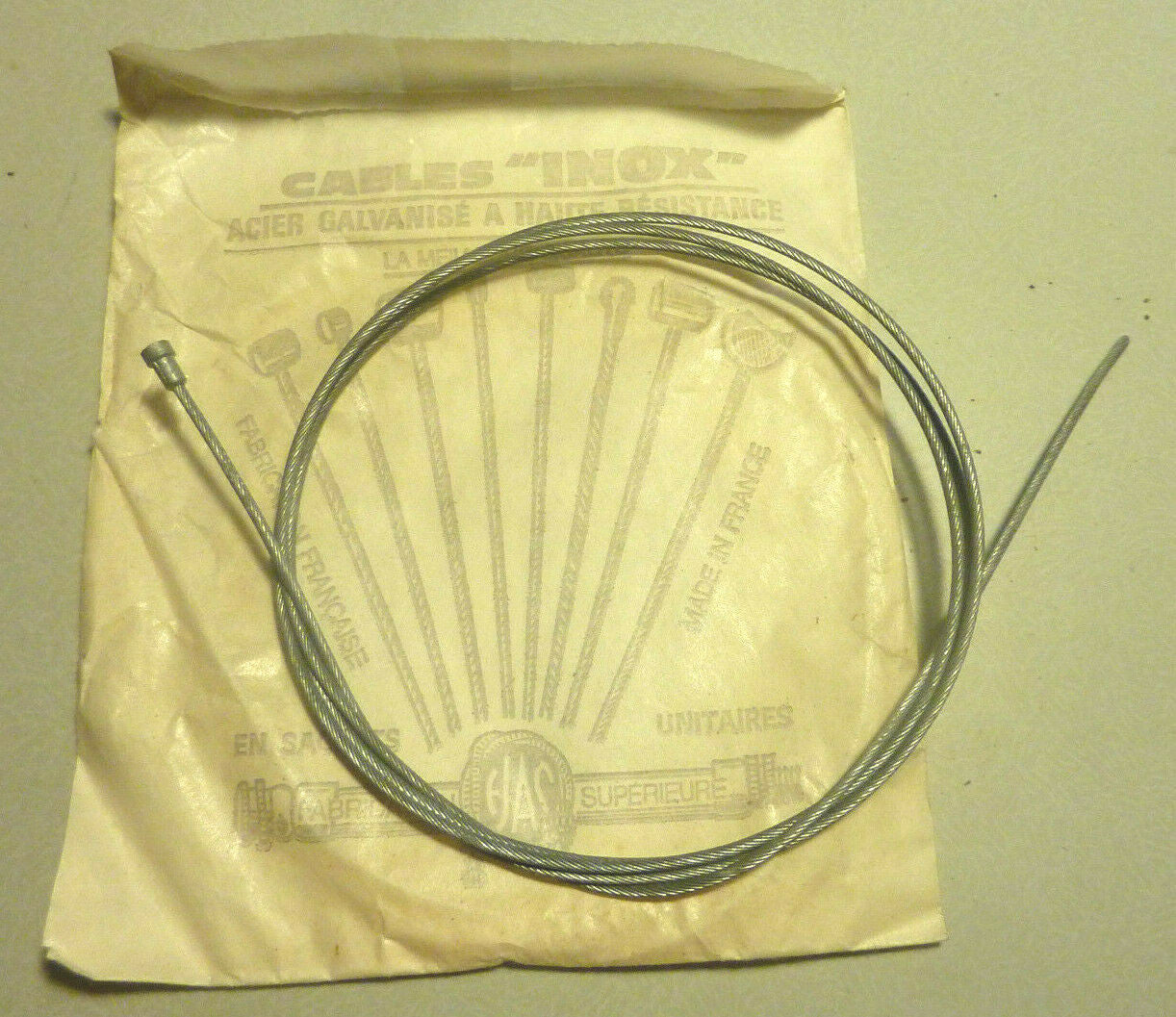 NOS Ejac CÂBLE inox dérailleur 1. 2 M  simplex huret PEUGEOT  MOTOBECAne gitane
