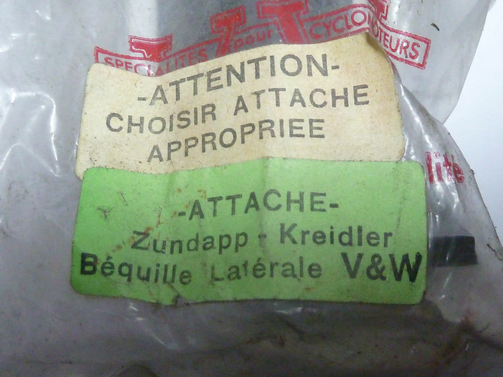 NOS neu vintage attache bequille zundapp kreidler béquille lateral V&W